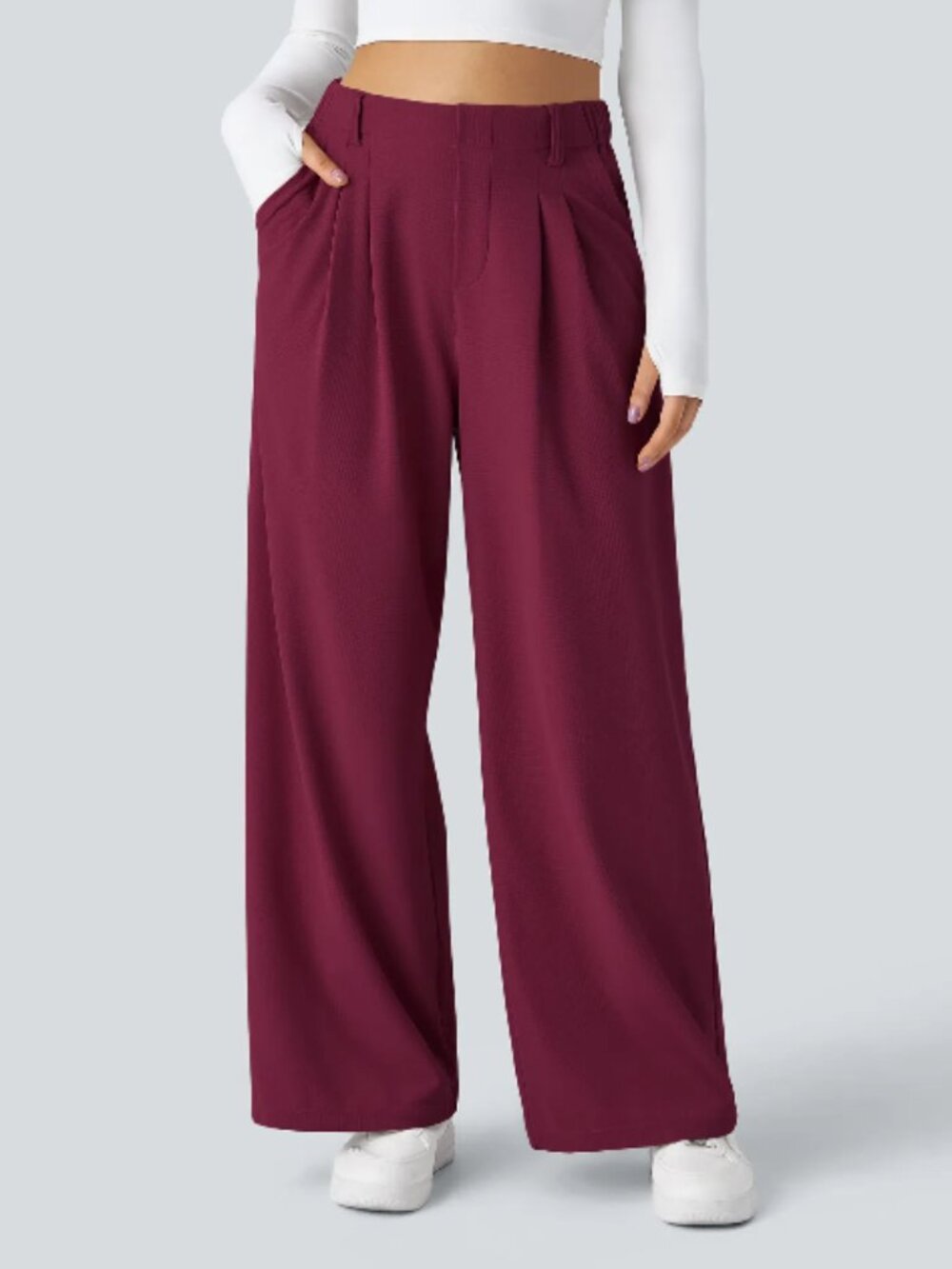 Halara - Regular M (8-10) - Anemone Red Waffle Pants